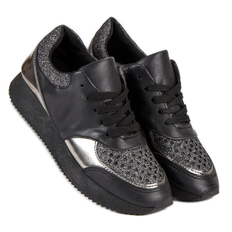 Modische Turnschuhe schwarz 2