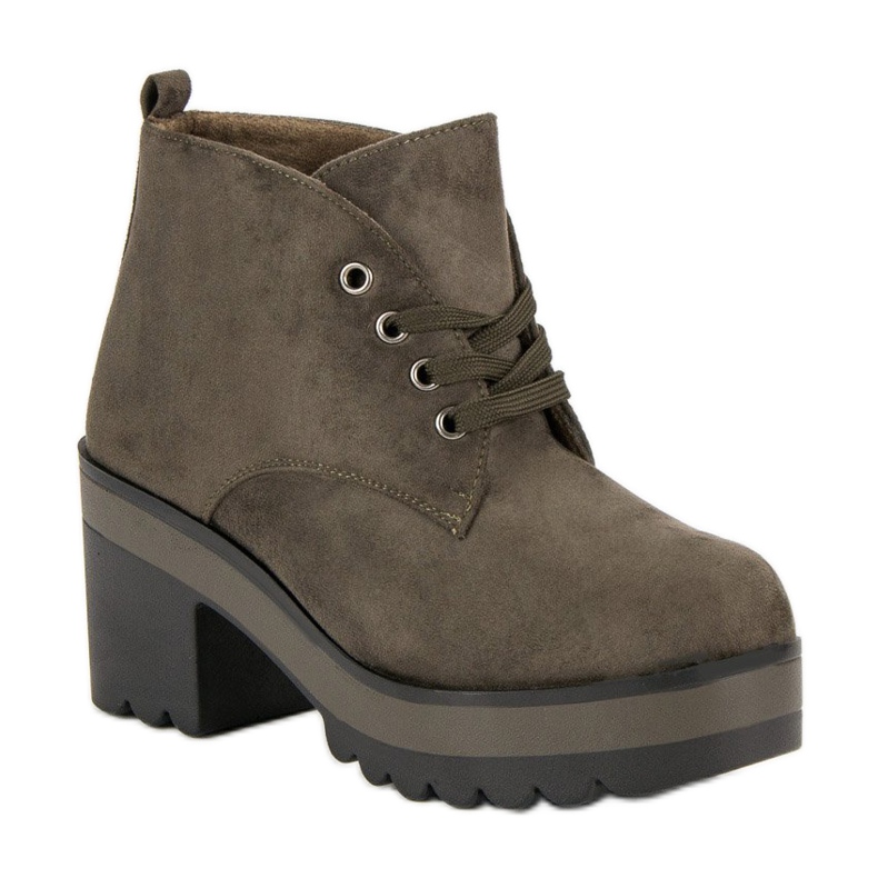 Leichte Stiefel mit hohen Absätzen grün 1