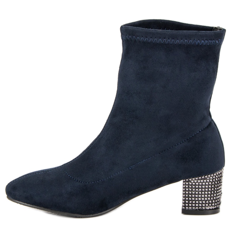 Kylie Marineblaue Stiefel zum Hineinschlüpfen 2