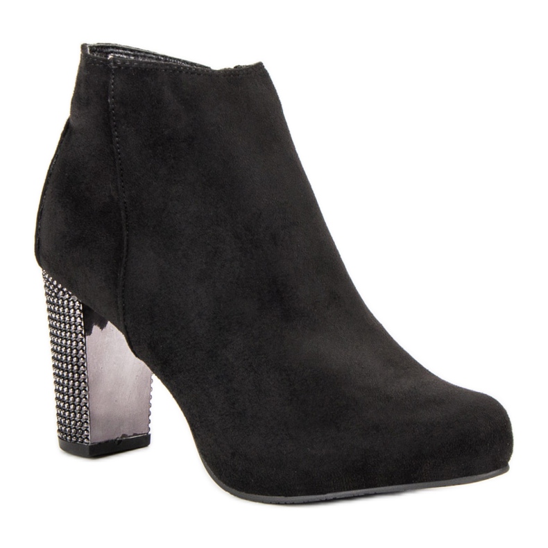 Elegante Stiefel auf einem Pfosten schwarz 2