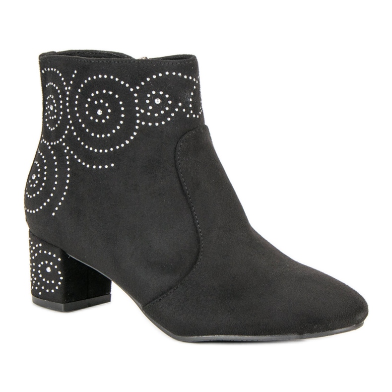 Stylische Wildlederstiefel schwarz 2