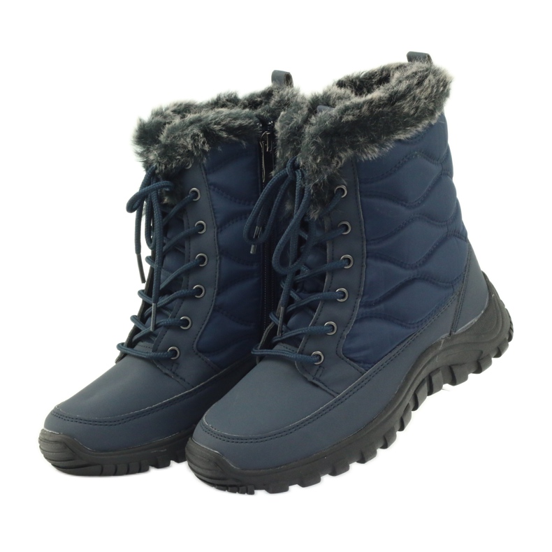 Sport-Schneestiefel auf Fell DK navy blau 3