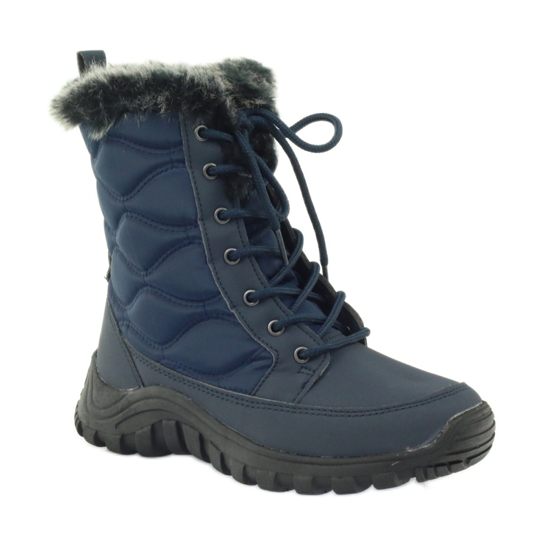 Sport-Schneestiefel auf Fell DK navy blau 1