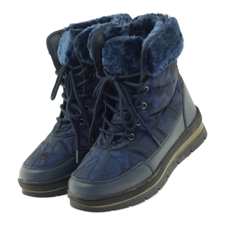 Sport-Schneestiefel auf Fell DK navy blau 3