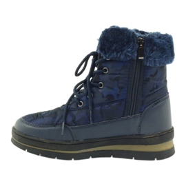 Sport-Schneestiefel auf Fell DK navy blau 2