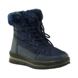 Sport-Schneestiefel auf Fell DK navy blau 1
