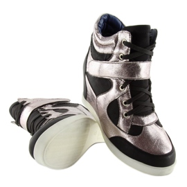 Schwarze isolierte Sneaker 2355 BLACK / SILVER grau 1