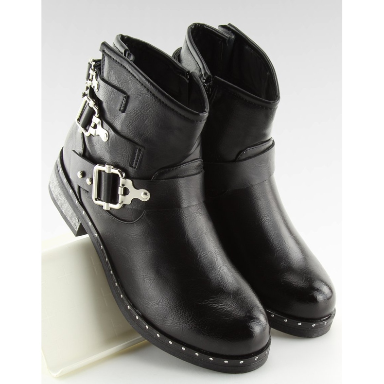 Schwarze schwarze Damenstiefel 7313-PA Schwarz 2