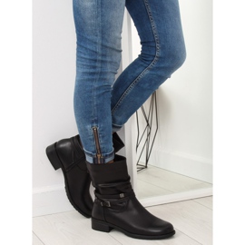 Schwarze schwarze Damenstiefel 8232-3 Schwarz 1