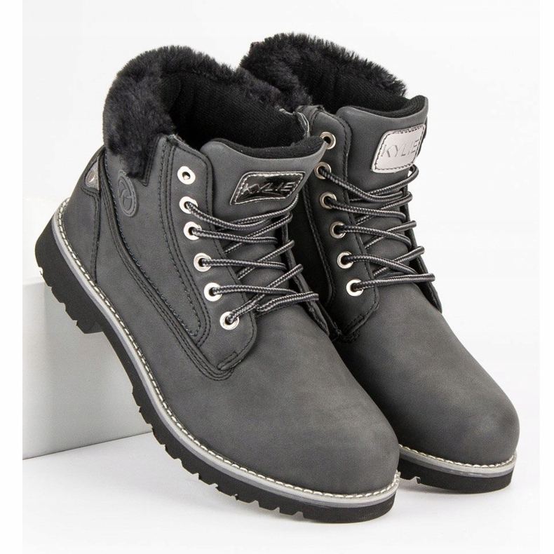 Kylie Dunkelgraue Trapper 1