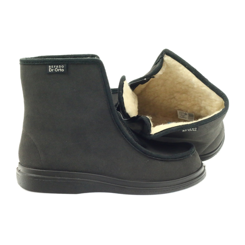 Befado Gesundheitsschuhe, warme Hausschuhe Dr.Orto 996M008 grau 3