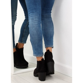 Schwarze Stiefel mit weiten Absätzen E5106 Schwarz 1