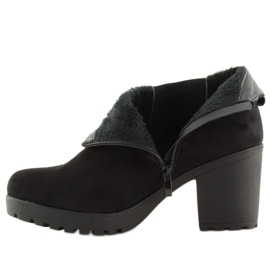 Schwarze Stiefel mit weiten Absätzen E5106 Schwarz 2