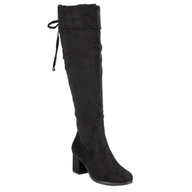 Schwarze Wildlederstiefel 1
