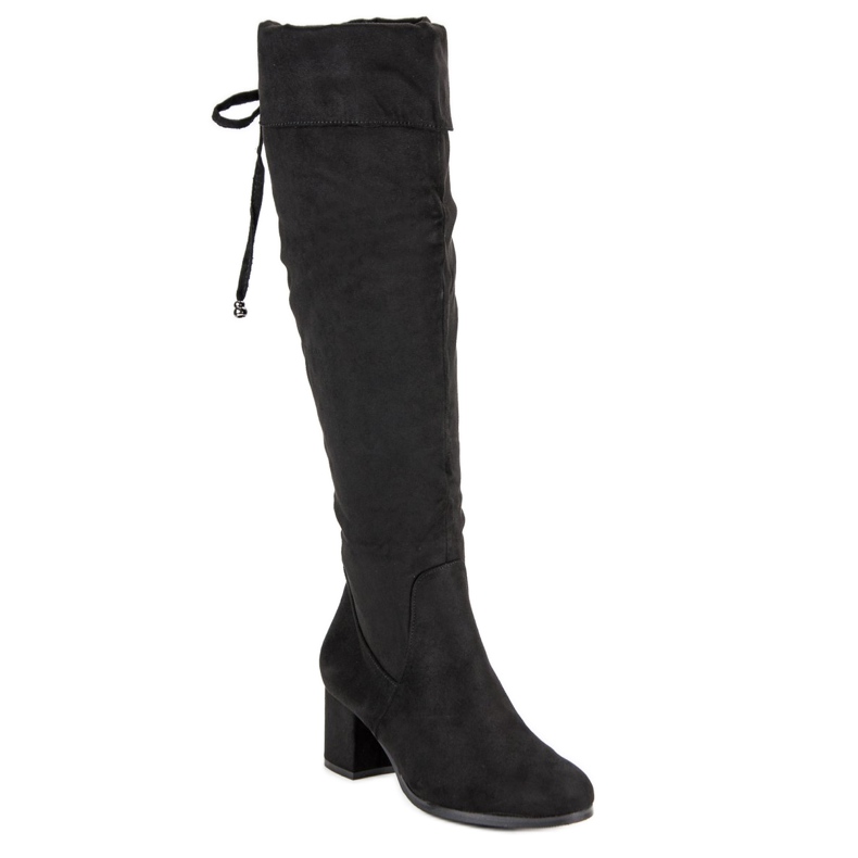 Schwarze Wildlederstiefel 1