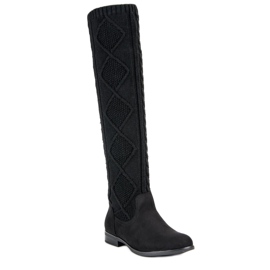 Seastar Stylische flache Stiefel schwarz 1
