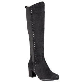 Bequeme VINCEZA High Heel Stiefel schwarz 1