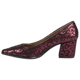 Kylie Elegante burgunderfarbene Pumps rot 1