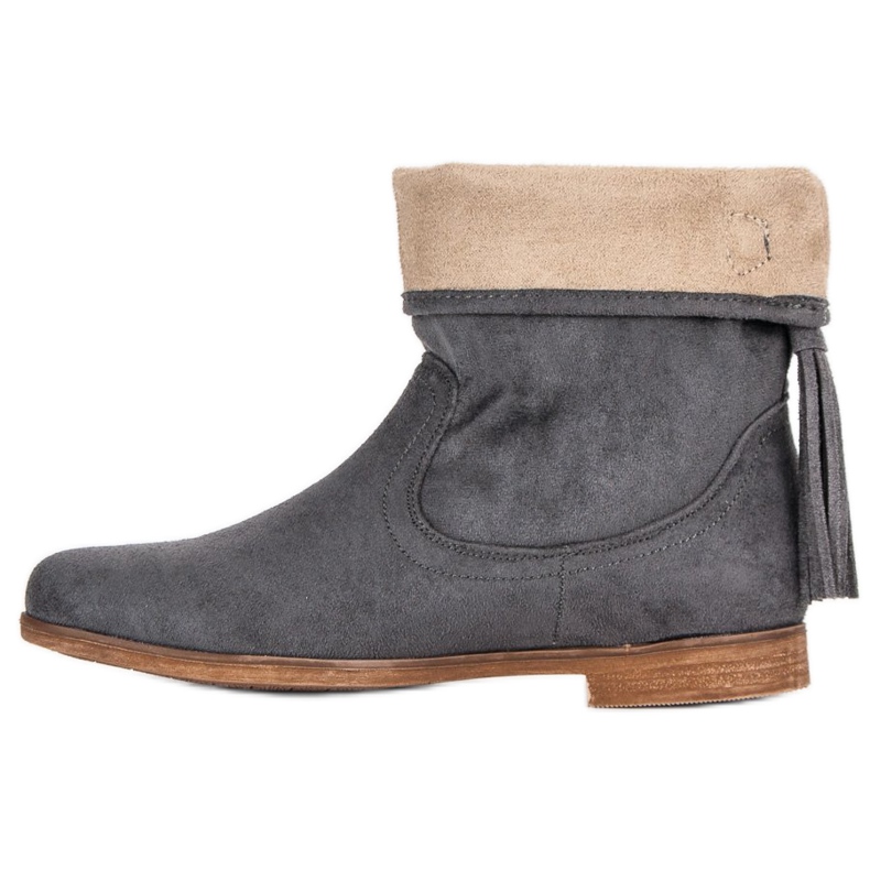 Weide Boho Wildleder Stiefeletten grau 1