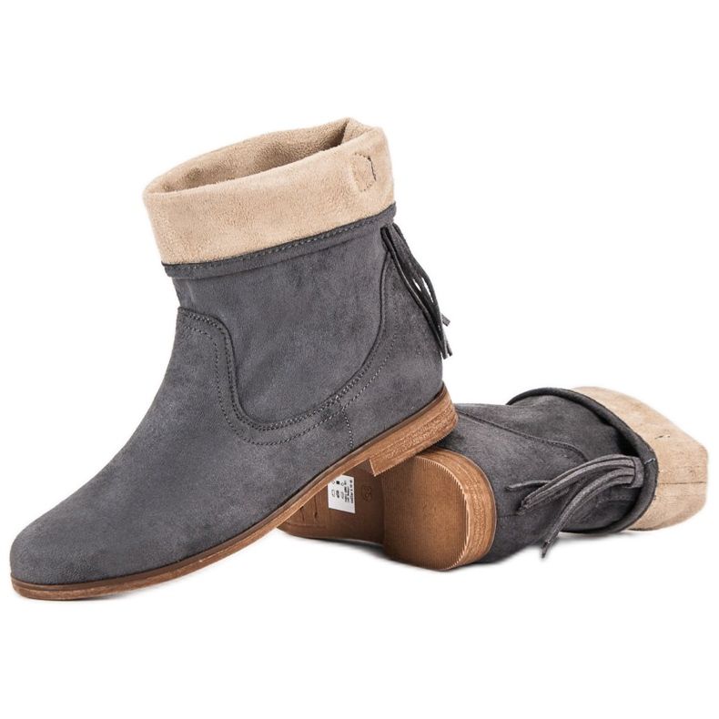Weide Boho Wildleder Stiefeletten grau 2