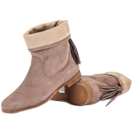 Weide Boho Wildlederstiefel braun 2