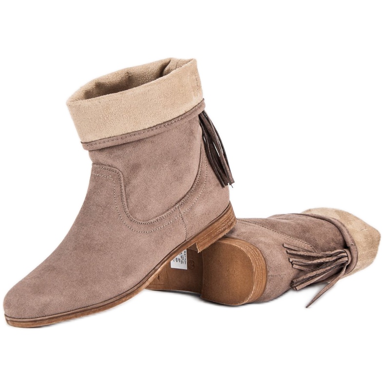 Weide Boho Wildlederstiefel braun 2