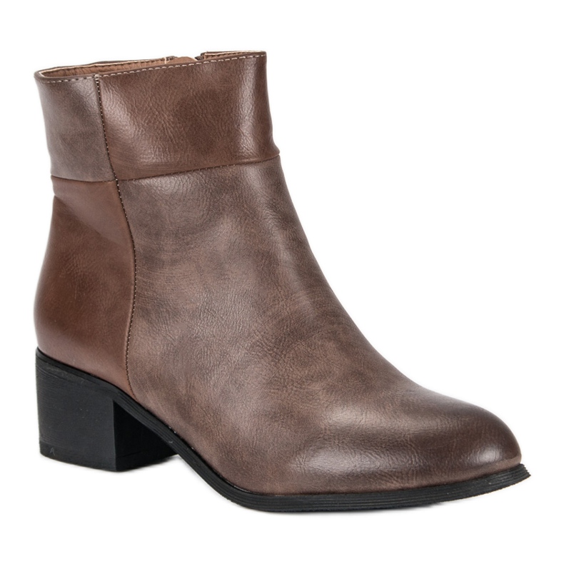 Small Swan Klassische Stiefel mit hohen Absätzen schwarz braun 1