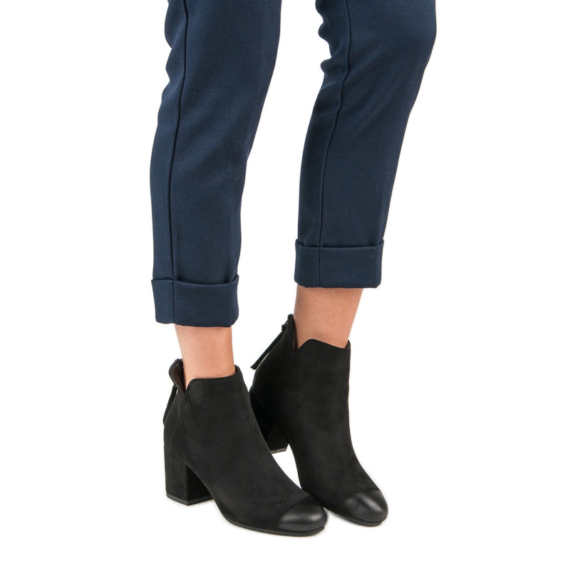 Wildleder-Stiefeletten von VINCEZA schwarz 2