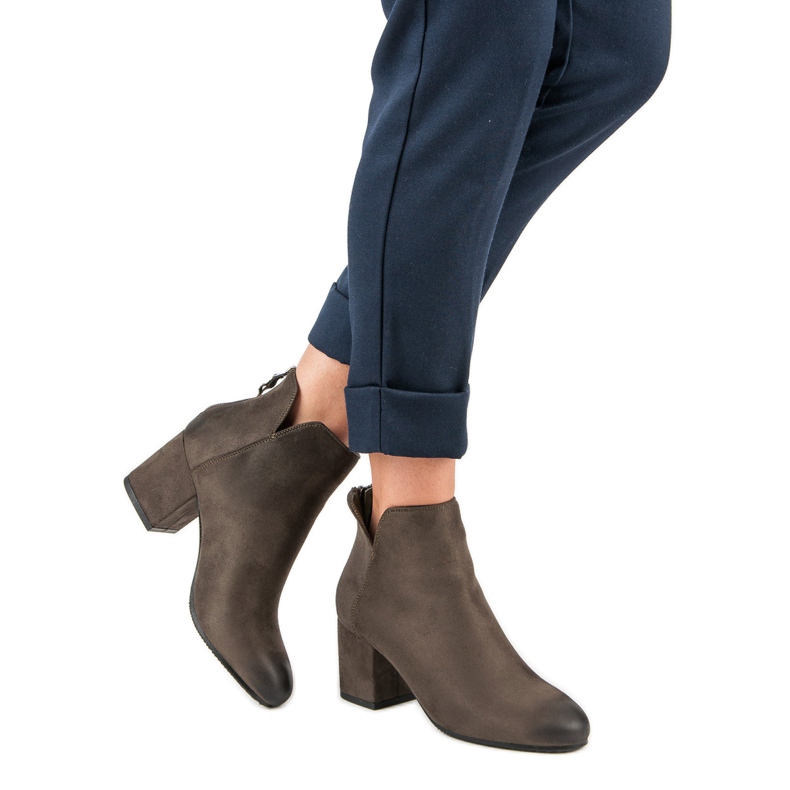 Wildleder-Stiefeletten von VINCEZA grün 2