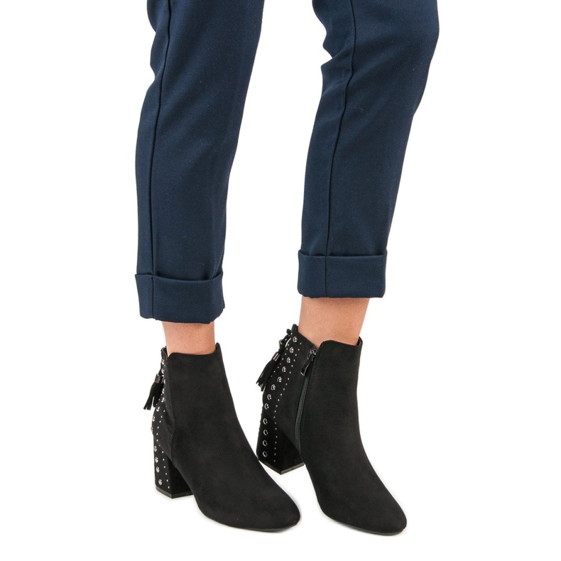 Elegante Wildlederstiefel schwarz 1