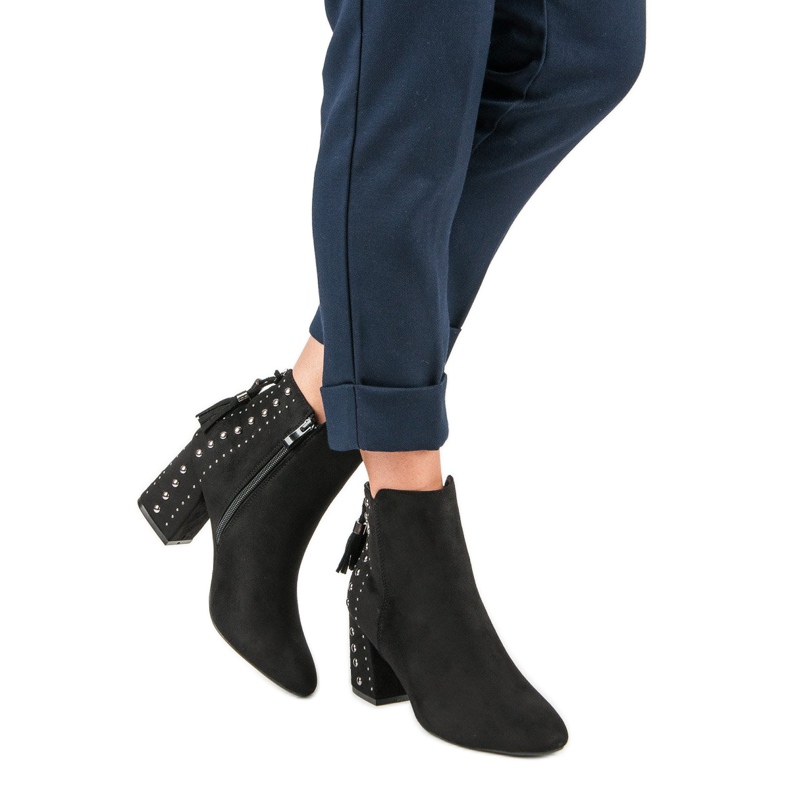 Elegante Wildlederstiefel schwarz 2