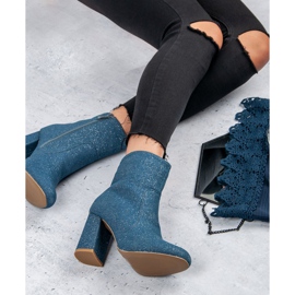 Modische Jeansstiefel blau 1