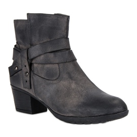 Stiefel mit hohem Absatz grau 1