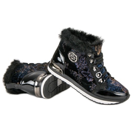 Aclys Modische gebundene Sneakers schwarz mehrfarbig 2