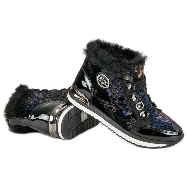 Aclys Modische gebundene Sneakers schwarz mehrfarbig 2