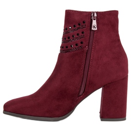 Kylie Elegante burgunderrote Stiefel mehrfarbig 1