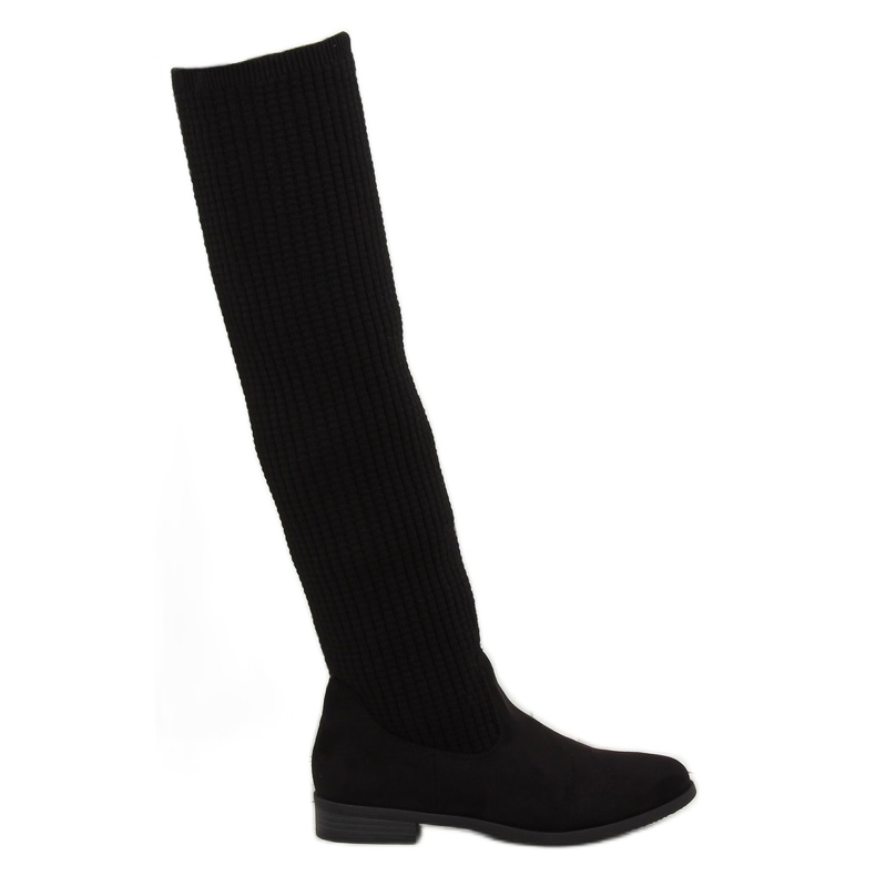 Schwarze Overknee-Stiefel BM102 schwarz 2