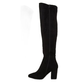 Schwarze High Heels Stiefel BH133-HB schwarz 2