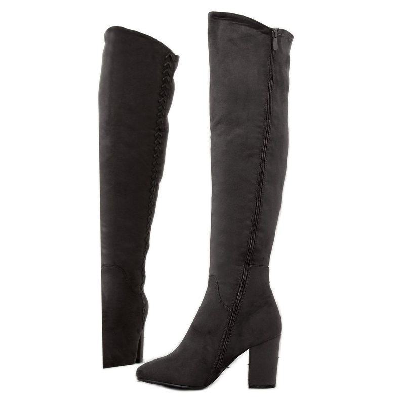 Grau Absatzstiefel BH133-HB Grau 1