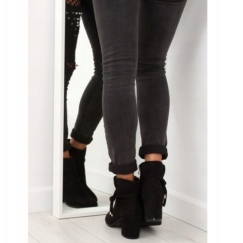 Schwarz YL56 Schwarze Stiefel mit hohen Absätzen 1