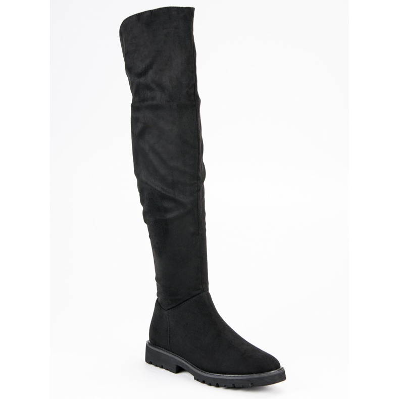Kylie Stiefel mit flachem Absatz schwarz 2