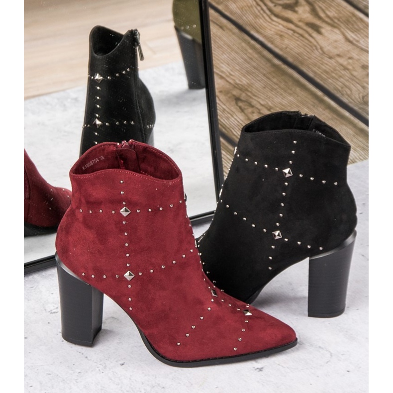 Kylie Schwarze Stiefel aus Wildleder 1