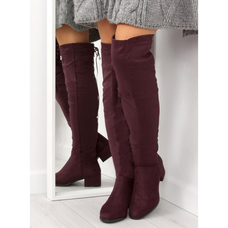 Overknee-Stiefel BH129-HB Wein burgund mehrfarbig rot 1
