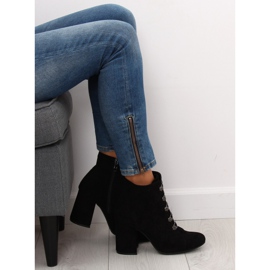 Schwarz OM-15 Schwarze Stiefel mit hohen Absätzen 1