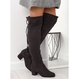 Grau Overknee-Stiefel B-318 Grau 1