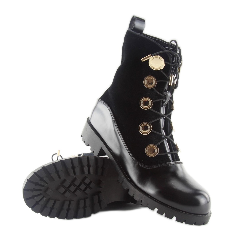 Veloursarbeiter mit Knöpfen schwarz R113p Schwarz 2