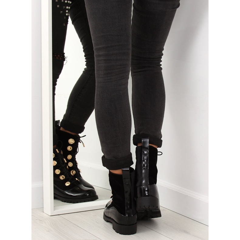 Veloursarbeiter mit Knöpfen schwarz R113p Schwarz 1