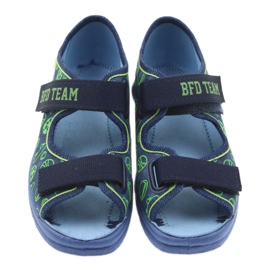 Befado Kinderschuhe Sandalen Hausschuhe 969y124 grün marineblau 3