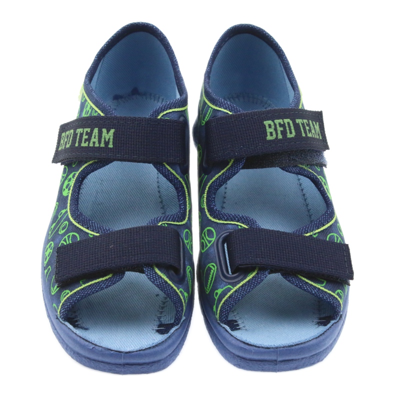 Befado Kinderschuhe Sandalen Hausschuhe 969y124 grün marineblau 3