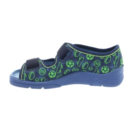 Befado Kinderschuhe Sandalen Hausschuhe 969y124 grün navy blau 2